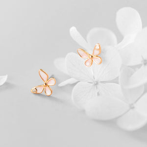 Earrings for Girls and kids, Butterfly Stud Earrings Silver, Gold, Rose Gold 18k platted Sterling Silver Hypoallergenic, lightweight cute earrings with a brilliant cubic zirconia, designed for the Joyful. Free shipping across Australia