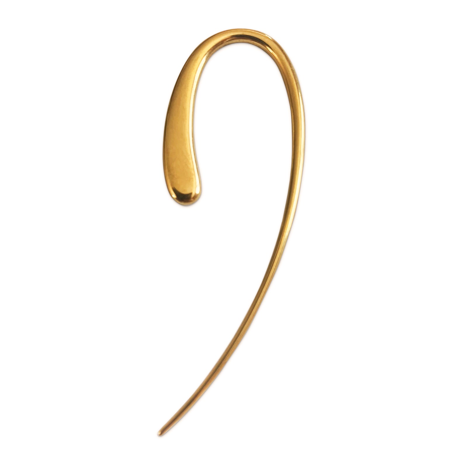 Round Leaf Pattern Fili Fish Hook Earrings Gold - Pack of 6