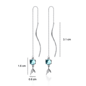 Thread Earrings, Silver Threader Chain Earrings Inspired by Nature and Designed for the Beach Lovers Hypoallergenic Sterling Silver Earrings
